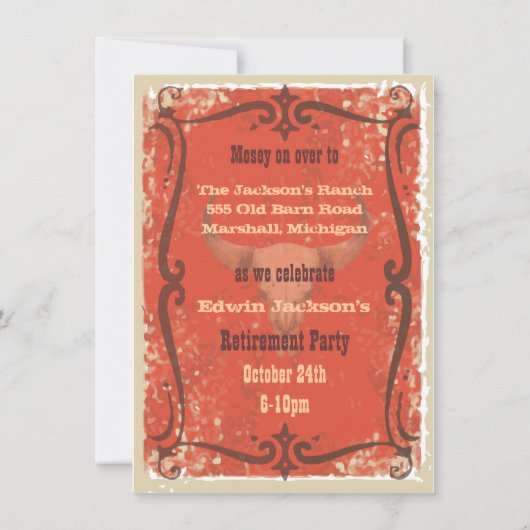 Rustikaler Western Party Einladung (Rückseite)