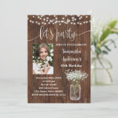 Rustikaler Western Party Geburtstag mit Foto Einladung (Stehend Vorderseite)