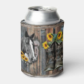 Rustikaler Western Pferde Cowboy Stiefel Sonnenblu Dosenkühler (Kanne Vorderseite)