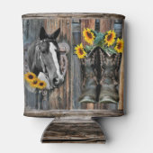 Rustikaler Western Pferde Cowboy Stiefel Sonnenblu Dosenkühler (Rückseite)