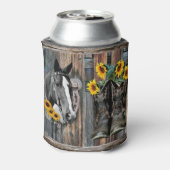 Rustikaler Western Pferde Cowboy Stiefel Sonnenblu Dosenkühler (Kanne Rückseite)