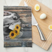 Rustikaler Western Pferde Cowboy Stiefel Sonnenblu Geschirrtuch (Viertel Falte)