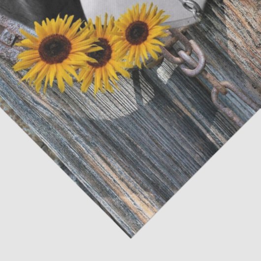 Rustikaler Western Pferde Cowboy Stiefel Sonnenblu Seidenpapier (Detail)