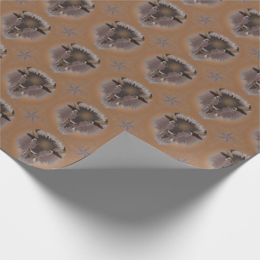 Rustikaler Western Plains Bison Geschenkpapier (Ecke)