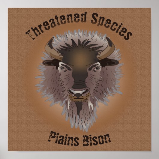 Rustikaler Western Plains Bison Poster (Vorne)