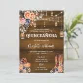 Rustikaler Western Quinceañera Einladung (Stehend Vorderseite)