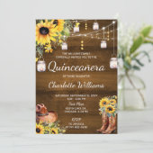Rustikaler Western Quinceañera Geburtstagsparty Einladung (Stehend Vorderseite)