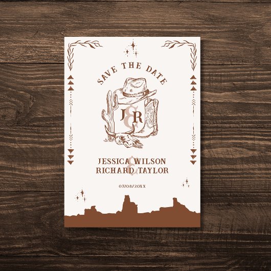 Rustikaler Western Ranch Farm Barn Cowboy Boots Einladung