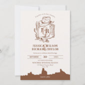 Rustikaler Western Ranch Farm Barn Cowboy Boots Einladung (Vorderseite)