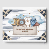 Rustikaler Western Rodeo Boys Kinderdusche Gästebuch (Rückseite)