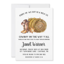 Rustikaler Western Rodeo Cowboy Babydusche Einladu