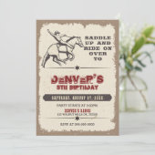 Rustikaler Western Rodeo Cowboy Einladung zum Gebu (Stehend Vorderseite)