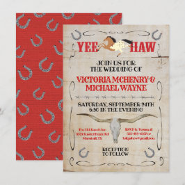 Rustikaler Western Rodeo Cowboy Wedding Einladung