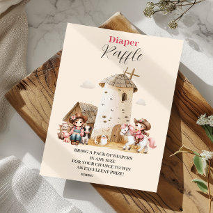 Rustikaler Western Rodeo Kinderdusche Diapper Raff Begleitkarte