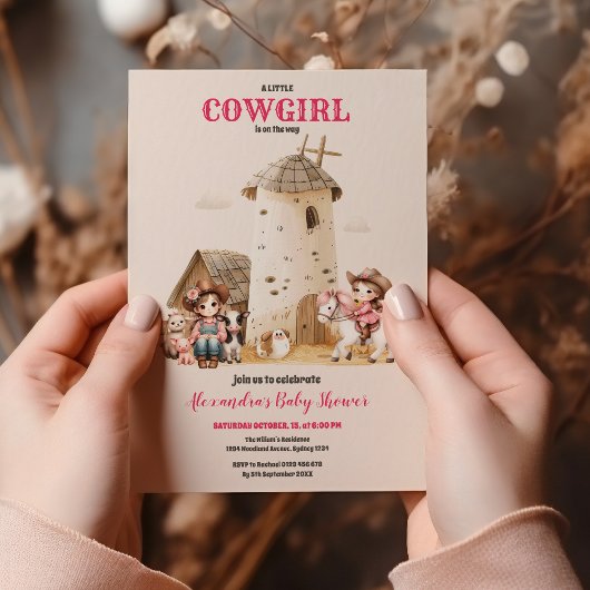 Rustikaler Western Rodeo Kinderdusche Einladung