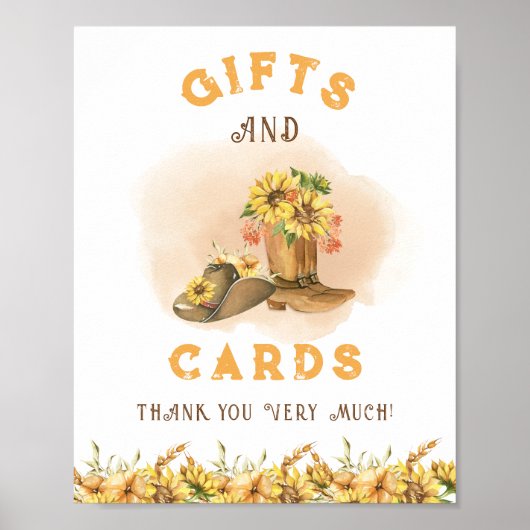 Rustikaler Western Rodeo Kinderdusche Schild (Vorne)