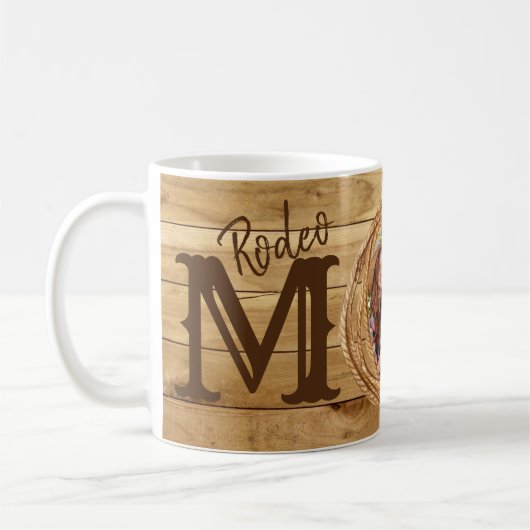 Rustikaler Western Rodeo Mama Foto Kaffeetasse (Links)