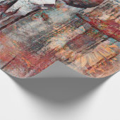 Rustikaler Western Rust Brown Bull Skull Sonnenblu Geschenkpapier (Ecke)