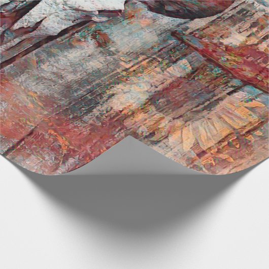 Rustikaler Western Rust Brown Bull Skull Sonnenblu Geschenkpapier (Ecke)