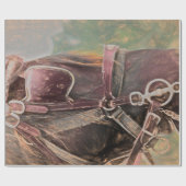 Rustikaler Western Rustikales Land Vintage Kunst Geschenkpapier (Flach)