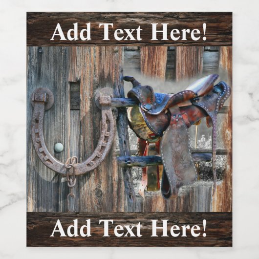 Rustikaler Western Rustikales Weinetikum Weinetikett (Einzelnes Label)