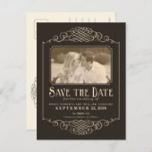 Rustikaler Western Save the Date Foto Postkarte (Vorne/Hinten)