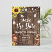 Rustikaler Western Save the Date Hochzeit Einladung (Stehend Vorderseite)