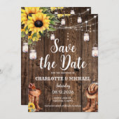 Rustikaler Western Save the Date Hochzeit Einladung (Vorne/Hinten)