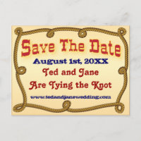 Rustikaler Western Save the Date Postkarte