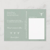 Rustikaler Western Schädeldecke Grün Save the Date Postkarte (Rückseite)