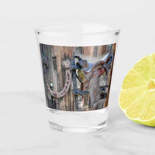 Rustikaler Western Schnapsglas (Vorderseite)