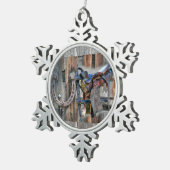 Rustikaler Western Schneeflocken Zinn-Ornament (Rechts)