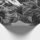 Rustikaler Western Schwarz-Weiß-Blütenschädel Geschenkpapier (Ecke)