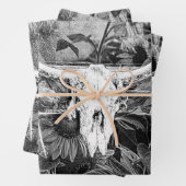 Rustikaler Western Schwarz-Weiß-Blütenschädel Geschenkpapier Set (Beispiel)