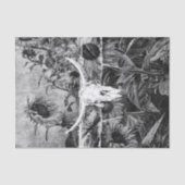 Rustikaler Western Schwarz-Weiß-Blütenschädel Seidenpapier (Vorderseite)