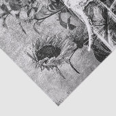 Rustikaler Western Schwarz-Weiß-Blütenschädel Seidenpapier (Ausschnitt)