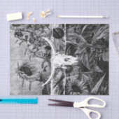 Rustikaler Western Schwarz-Weiß-Blütenschädel Seidenpapier (Handwerk)