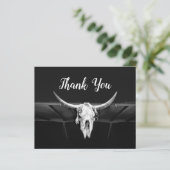 Rustikaler Western Schwarz-Weiß-Bullen-Schädel-Hau (Stehend Vorderseite)