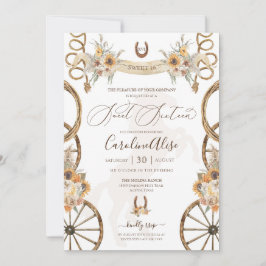 Rustikaler Western Sonnenblume Boho Sweet 16 Einladung