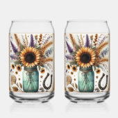 Rustikaler Western Sonnenblume Mason Jar Can Glass Dosenglas (Vorderseite)
