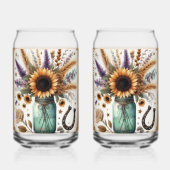 Rustikaler Western Sonnenblume Mason Jar Can Glass Dosenglas (Rückseite)
