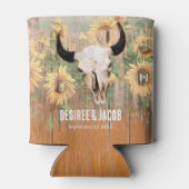Rustikaler Western Sonnenblumen Bull Skull Dosenkühler (Rückseite)