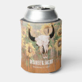 Rustikaler Western Sonnenblumen Bull Skull Dosenkühler (Kanne Rückseite)