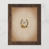 Rustikaler Western Sonnenblumen Einladung Hochzeit (Rückseite)