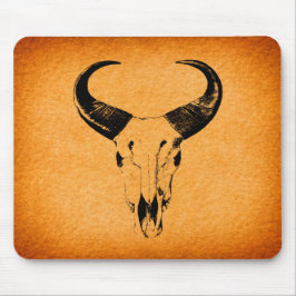 Rustikaler Western-Stier-Schädel Mousepad