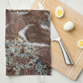 Rustikaler Western Südwestküste Ledername Geschirrtuch (Viertel Falte)