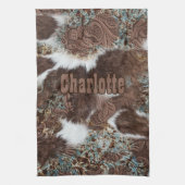 Rustikaler Western Südwestküste Ledername Geschirrtuch (Vertikal)