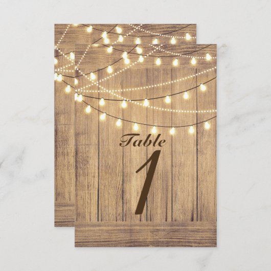 Rustikaler Western Tischnummer Holz & Licht (Vorne/Hinten)