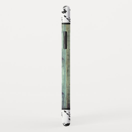 Rustikaler Western Türkis-Cowide Monogramm Case-Mate iPhone Hülle (Hinten/Rechts)