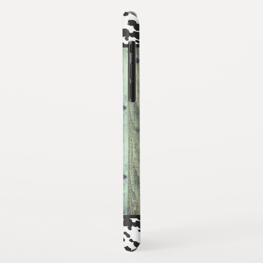 Rustikaler Western Türkis-Cowide Monogramm Case-Mate iPhone Hülle (Hinten/Links)